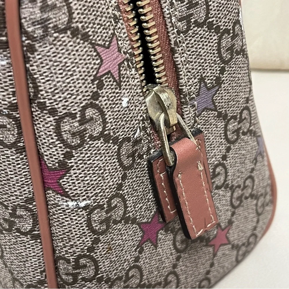 GUCCI SUPREME Star Print Zipper Cosmetic Pouch Make Up Bag